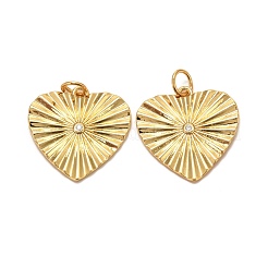 Brass Micro Pave Clear Cubic Zirconia Pendants&nbsp;ZIRC-P086-11G