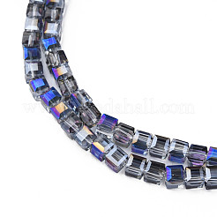 Electroplate Transparent Glass Beads Strands&nbsp;EGLA-N002-28-C06
