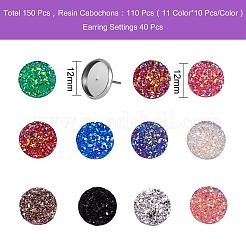110Pcs 11 Colors Resin Cabochons&nbsp;DIY-SZ0002-17