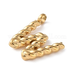 316サージカルステンレスペンダント＆チャーム  ゴールドカラー  文字W  13.5x12.5x2mm  穴：2mm&nbsp;STAS-D031-01W