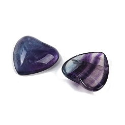 天然のカラフルな蛍石カボション  ハート  19x19.5x6mm&nbsp;G-I370-02
