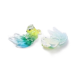クリア樹脂カボション  DIY装飾用  金魚  グリーン  11x7.5x3mm&nbsp;RESI-G022-01E