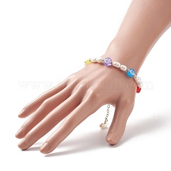 3Pcs 3 Style Natural Pearl & Polymer Clay Beaded Bracelets Set&nbsp;BJEW-TA00236