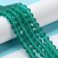 透明ガラスビーズ連売り  多面カット  艶消し  ロンデル  ティール  2.9~3.3mm  穴：1mm  約135~140個/連  32~34cm&nbsp;EGLA-A034-T2mm-MD18