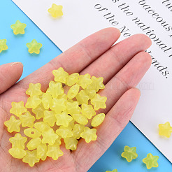透明なアクリルビーズ  模造ゼリー  スター  きいろ  10x10.5x6mm  穴：1.6mm  約1690個/500g&nbsp;MACR-S373-26E-09