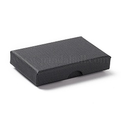 ペーパー スポンジ マット ネックレス ボックス  長方形  ブラック  8x5x1.7cm  内径：7.2x4.3x1のCM&nbsp;OBOX-G018-02B