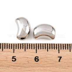 真鍮ビーズ  ムーン  ラックめっき  長持ちメッキ  鉛フリー＆カドミウムフリー  プラチナ  10x7x6mm  穴：2mm&nbsp;KK-H292-50A-P