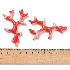 合成貝で染めた大きなペンダント  枝チャーム  レッド  61.5~64x40~42.5x8mm  穴：1.4mm&nbsp;SHEL-K007-09