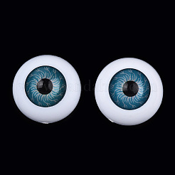 クラフトプラスチック人形の眼球  ハロウィンホラー小道具  空色  20x10mm&nbsp;DIY-PH0019-63B-20mm