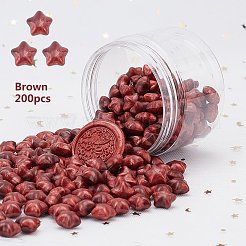 レトロシーリングスタンプ用シーリングワックス粒子キット  ステンレス鋼スプーン  ろうそく  プラスチック製の空の容器  ブラウン  9mm  200pc&nbsp;DIY-CP0003-54K