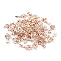 合金のチベット風チャーム  スケルトンキー  カドミウムフリー＆鉛フリー  ローズゴールド  22x9.5x2.5mm  穴：1.8mm  約928個/780g&nbsp;LS-TIBEP-S319-076RG-RS