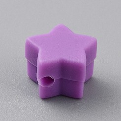 スターシリコンフォーカルビーズ  DIYの看護ネックレス用  暗い蘭  11x12x8.5mm  穴：2.2mm&nbsp;SIL-TAC0008-08L
