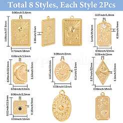 16Pcs 8 Styles 304 Stainless Steel Pendants&nbsp;STAS-SC0010-14