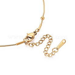 1mm 304ステンレススチール製サテライトチェーンネックレス  イオンプレーティング（ip）  18KGP本金メッキ  16.14インチ（41cm）&nbsp;LS-NJEW-N058-07B-G
