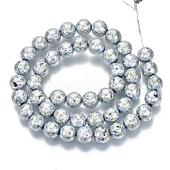 Electroplated Natural Lava Rock Beads Strands&nbsp;G-S352-30C-04