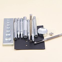 炭素鋼ダイスパンチツールセット  リベット/スナップファスナーボタン用  プレススタッド  レザークラフト  プラチナ  8.5x4x2.5cm&nbsp;TOOL-PH0016-05