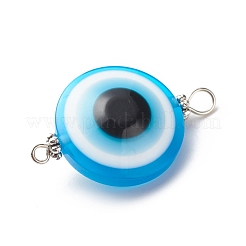 Transparent Evil Eye Resin Connector Charms&nbsp;PALLOY-JF01848-02