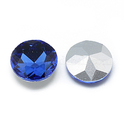 ポイントガラスラインストーンカボション  バックメッキ  多面カット  フラットラウンド  コーンフラワーブルー  8x3.5mm&nbsp;RGLA-T029-8mm-12