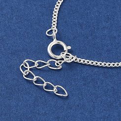 925 Sterling Silver Curb Chain Bracelets for Women&nbsp;BJEW-E101-01S-10