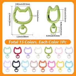 15Pcs 15 Colors Zinc Alloy Swivel Clasps&nbsp;FIND-SP0005-52