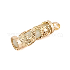 合成蓄光石柱ペンダント  金メッキ合金ドラゴンラップチャーム  淡いチソウ  35.5x10.5mm  穴：6x4.5mm&nbsp;FIND-C058-01G-07