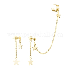 304 Stainless Steel Star Asymmetrical Earrings&nbsp;EJEW-JE04889-01