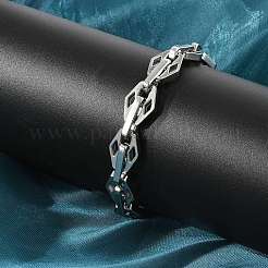 304 Stainless Steel Rhombus Link Chain Bracelets for Women Men&nbsp;BJEW-F488-56P