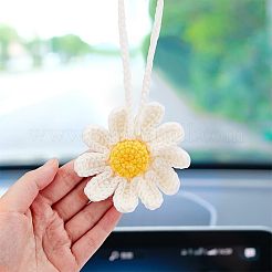 2Pcs Handmade Crochet Cotton Daisy Decoration&nbsp;HJEW-FG0001-10