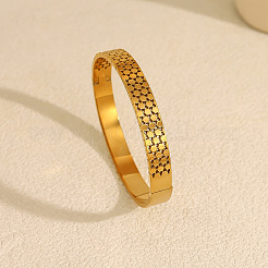 304 Stainless Steel Hollow Honeycomb Hinged Cuff Bangles for Women&nbsp;WG2AC81-01
