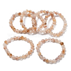 Natural Citrine Round Beads Stretch Bracelets for Women&nbsp;BJEW-Z158-03C-03