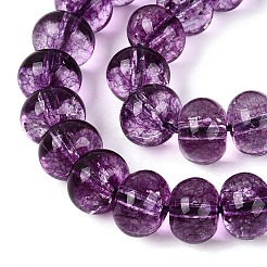 Crackle Transparent Glass Beads Strands&nbsp;GLAA-N074-02B-12