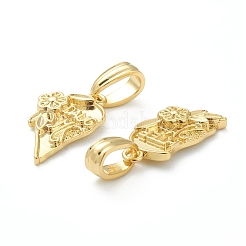真鍮チャーム  長持ちメッキ  花と言葉の娘と別の心  18KGP本金メッキ  18x19x2.5mm  穴：3.5x4.5mm&nbsp;KK-J278-38G