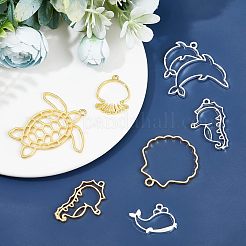 24Pcs 12 Style Alloy Open Back Bezel Pendants&nbsp;PALLOY-OC0002-92