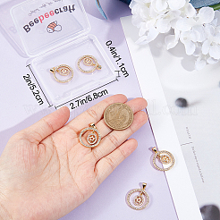 5Pcs Brass Micro Pave Clear Cubic Zirconia Pendants&nbsp;ZIRC-BBC0001-84