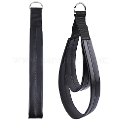 ポリプロピレンとPUレザーのヨガ用ダブルループストラップ  ブラック  380x42x18mm&nbsp;AJEW-WH20020-581A