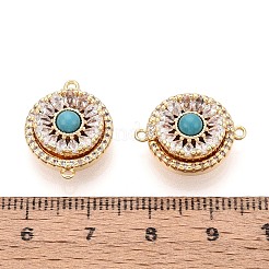 Brass Pave Clear Cubic Zirconia Magnetic Clasps&nbsp;KK-N287-09G