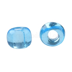 TOHOラウンドシードビーズ  日本製シードビーズ  （3)つの透明なアクアマリン  8/0  3mm  穴：1mm  約10000個/ポンド&nbsp;SEED-TR08-0003