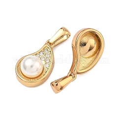 304 Stainless Steel & ABS Plastic Imitation Pearl Pendants&nbsp;STAS-C172-20G