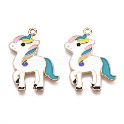 合金エナメルチャーム  ライトゴールド  カドミウムフリー＆鉛フリー  馬  ホワイト  31x23x1mm  穴：1.8mm&nbsp;PALLOY-S132-339