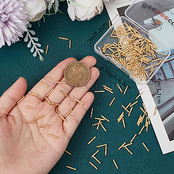 ラックメッキ真鍮ビーズ200個  ニッケルフリー  チューブ  18KGP本金メッキ  10x1.5mm  穴：1mm&nbsp;KK-BBC0008-90