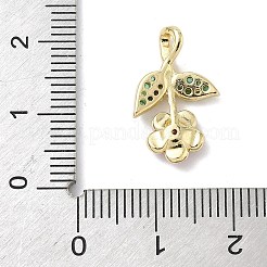 Brass Micro Pave Cubic Zirconia Pendants&nbsp;KK-K368-45G-02