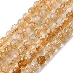 Heated Natural Citrine Beads Strands&nbsp;G-D323-A01-6mm-A