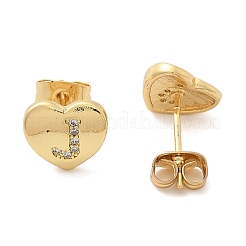 Rack Plating Brass Micro Pave Clear Cubic Zirconia Stud Earrings&nbsp;EJEW-K299-01G-J