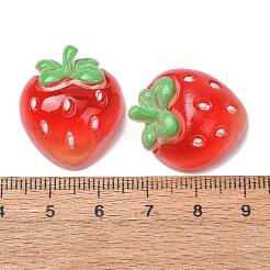 フルーツをテーマにした不透明樹脂製の食品模造カボション  レッド  苺  26x22x11.5mm&nbsp;RE-CBA49A8-03A