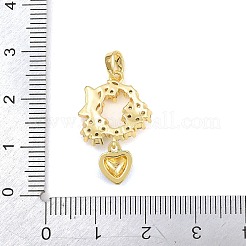 Brass Micro Pave Clear Cubic Zirconia Pendants&nbsp;CU-CBA9B49-04A-G