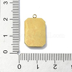 イオンプレーティング（IP）304ステンレスペンダント  ハンドチャーム付き長方形  18KGP本金メッキ  19.5x12x2.5mm  穴：1.6mm&nbsp;X-STAS-B058-18G-01