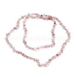 チェリークォーツガラスビーズ連売り  チップ  1~5x3~16x3~5mm  穴：0.8~0.9mm  29.92~32.68''（76~83センチメートル）&nbsp;G-E607-A03