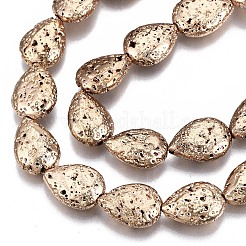 Electroplated Natural Lava Rock Bead Strands&nbsp;G-T131-87LG