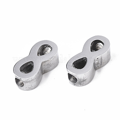 変色しにくい304ステンレススチールビーズ  無限大  ステンレス鋼色  10x4.5x3mm  穴：2mm&nbsp;STAS-S079-182B-P