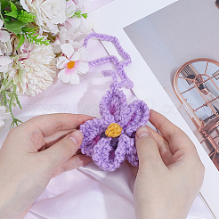Handmade Polyester Flower Pendant Decorations&nbsp;HJEW-WH20020-011A